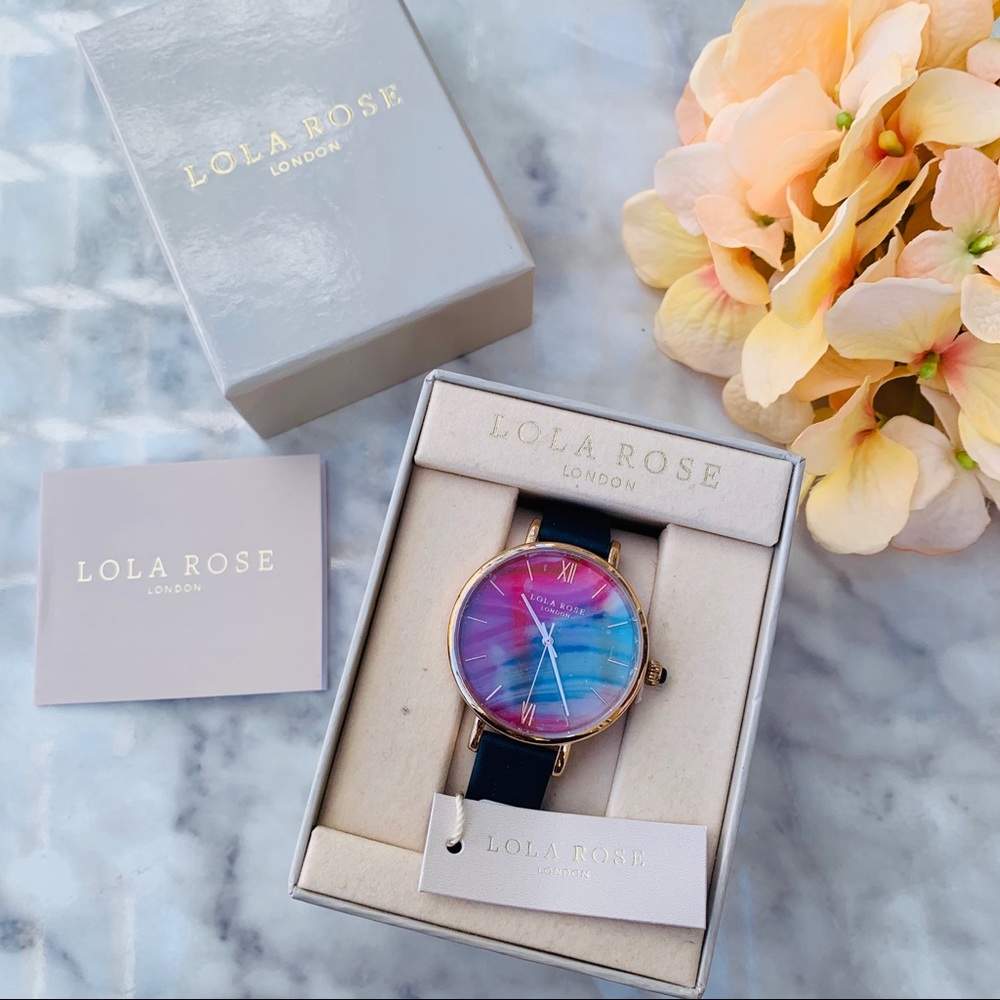 Lola Rose Stone Print Watch in Montana  Pink Agate